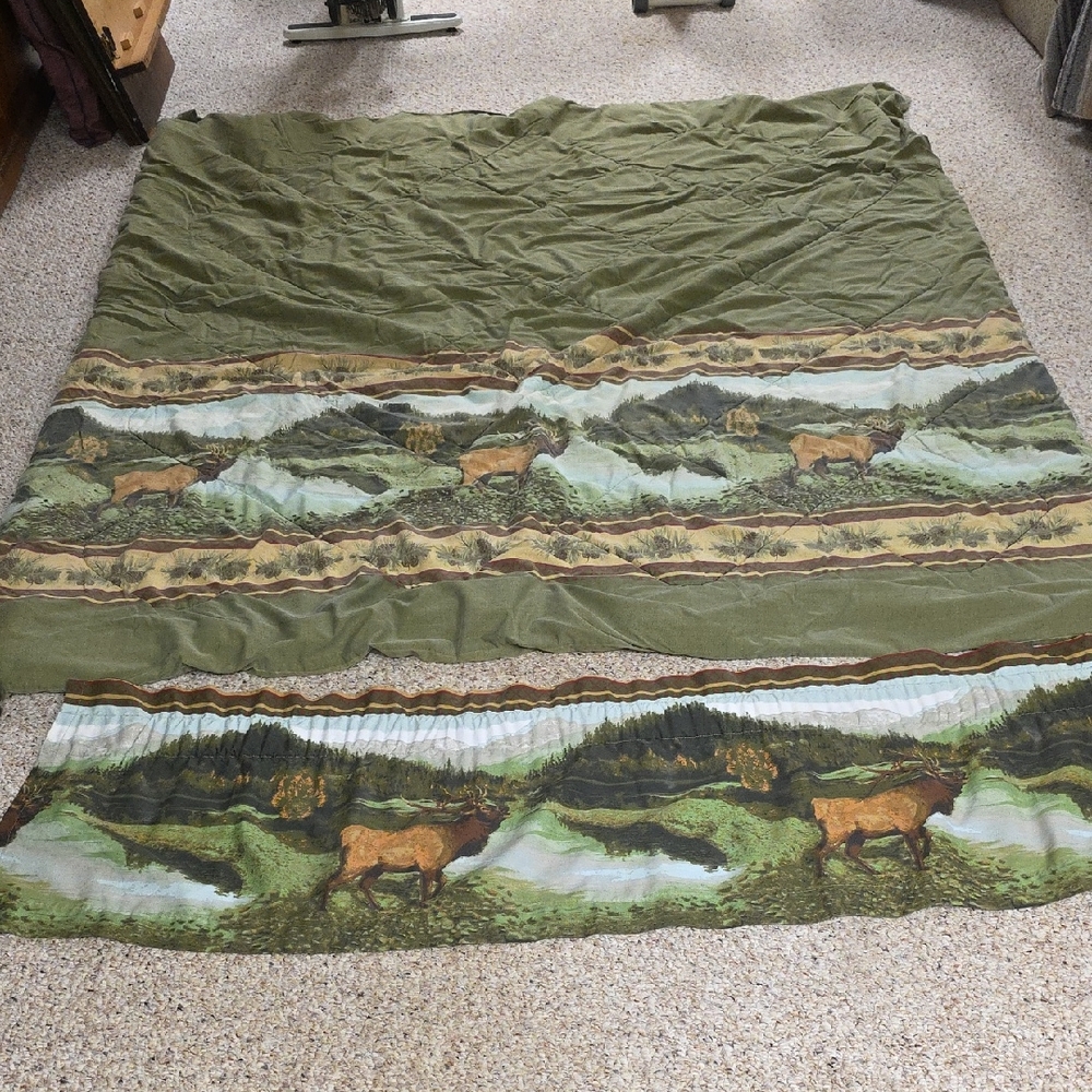 Cabela's Green and Brown Wildlife Comforter & Topper